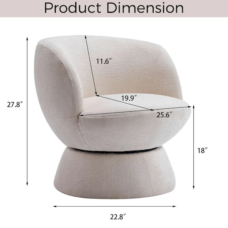 Bouclé gepolsterter um 360° drehbarer Akzentsessel