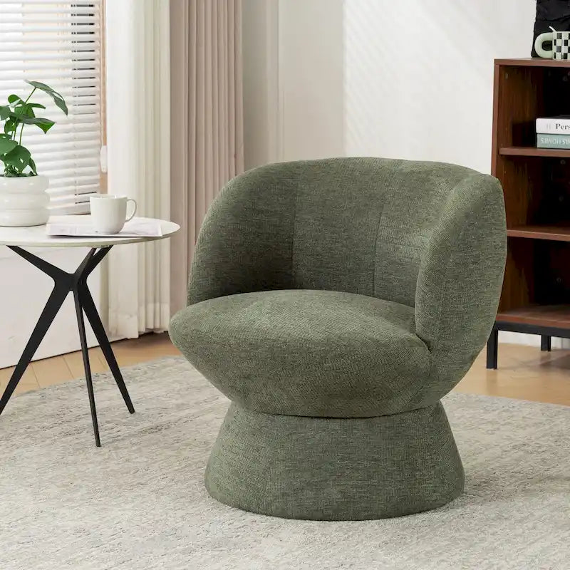 Bouclé gepolsterter um 360° drehbarer Akzentsessel
