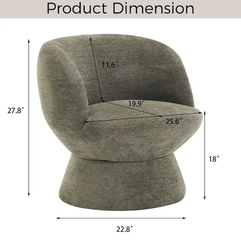 Bouclé gepolsterter um 360° drehbarer Akzentsessel