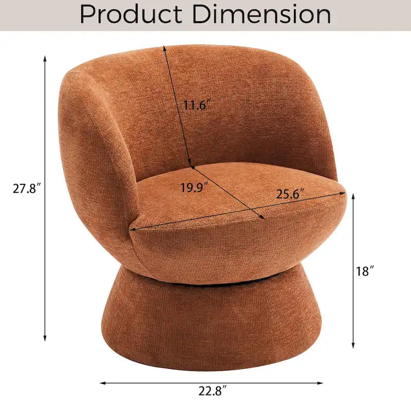 Bouclé gepolsterter um 360° drehbarer Akzentsessel