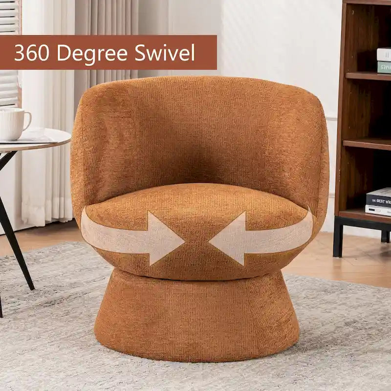 Bouclé gepolsterter um 360° drehbarer Akzentsessel