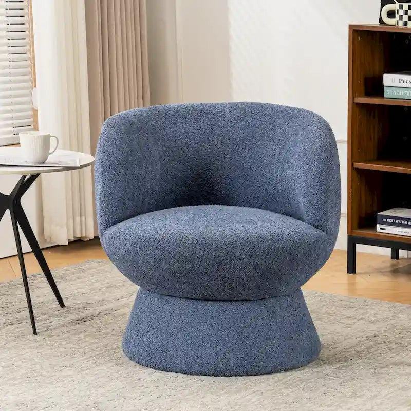 Bouclé gepolsterter um 360° drehbarer Akzentsessel