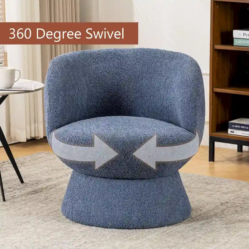 Bouclé gepolsterter um 360° drehbarer Akzentsessel