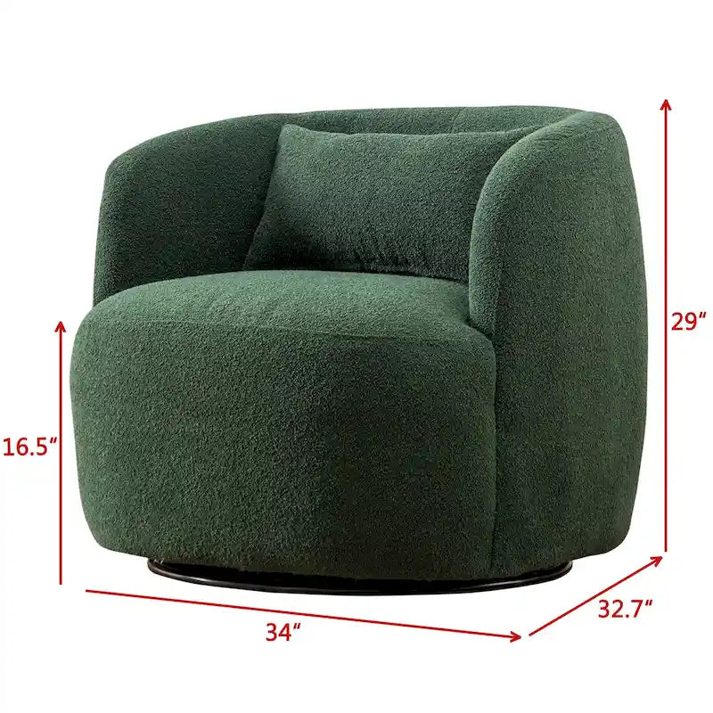 34 Zoll Poly-Mischgewebe Bouclé-Stoff Polsterdrehsessel
