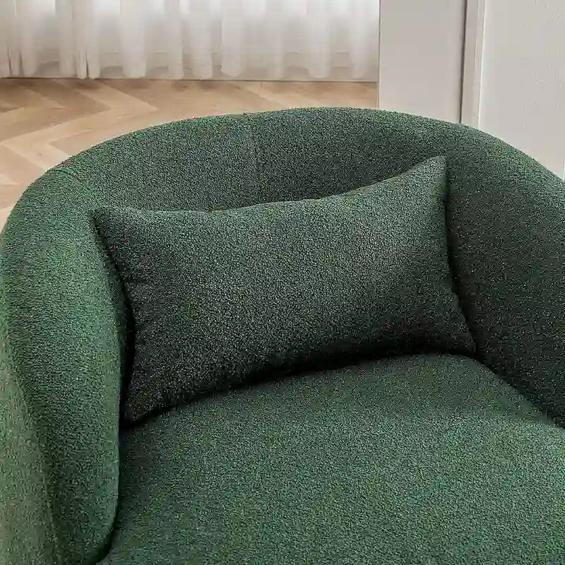 34 Zoll Poly-Mischgewebe Bouclé-Stoff Polsterdrehsessel