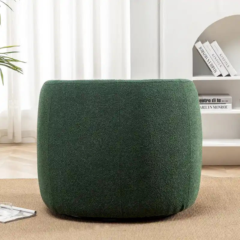 34 Zoll Poly-Mischgewebe Bouclé-Stoff Polsterdrehsessel