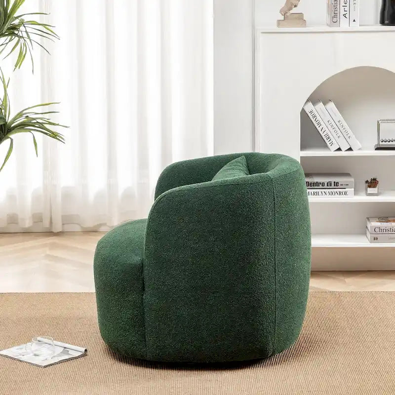 34 Zoll Poly-Mischgewebe Bouclé-Stoff Polsterdrehsessel