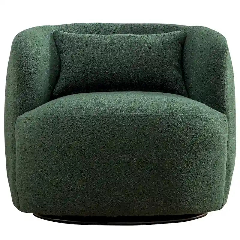 34 Zoll Poly-Mischgewebe Bouclé-Stoff Polsterdrehsessel