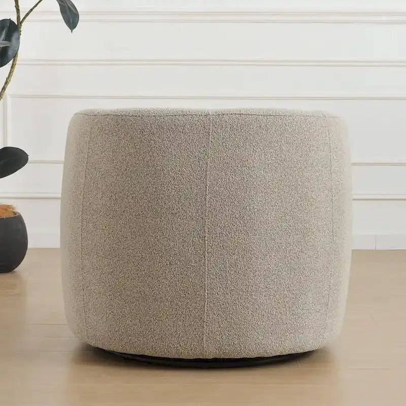 34 Zoll Poly-Mischgewebe Bouclé-Stoff Polsterdrehsessel