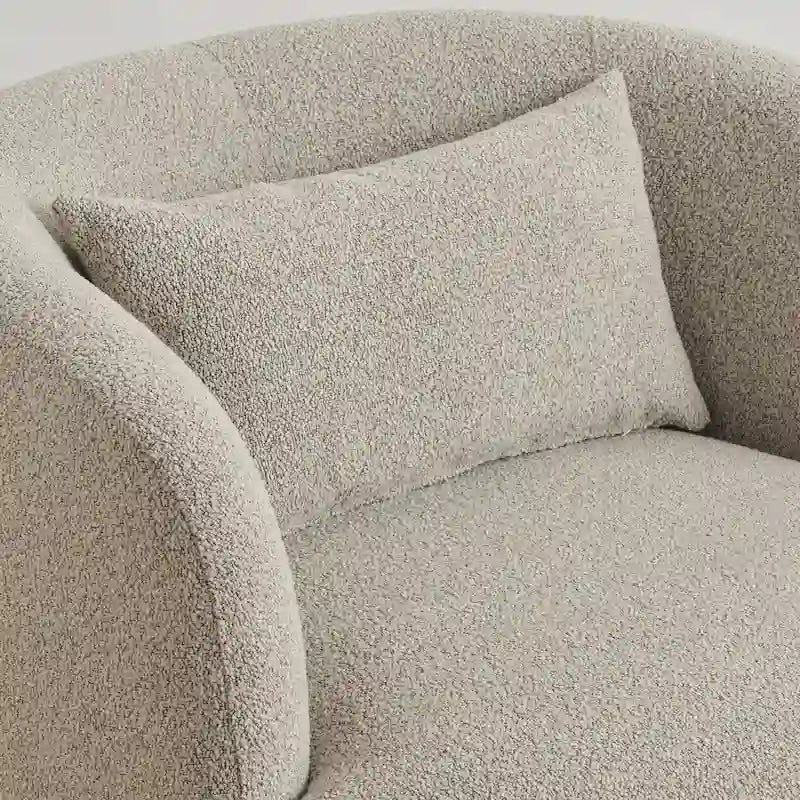 34 Zoll Poly-Mischgewebe Bouclé-Stoff Polsterdrehsessel