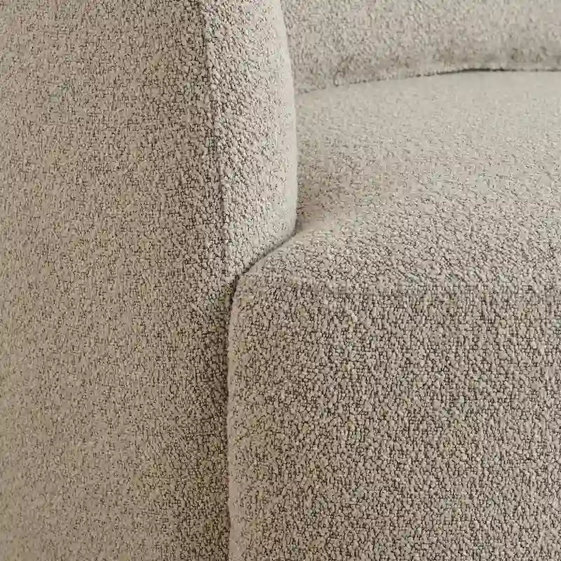 34 Zoll Poly-Mischgewebe Bouclé-Stoff Polsterdrehsessel