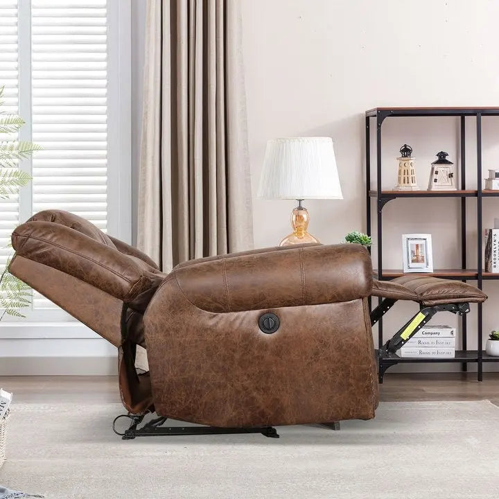Atmungsaktiver Leder-Power-Liegesessel mit USB-Anschluss