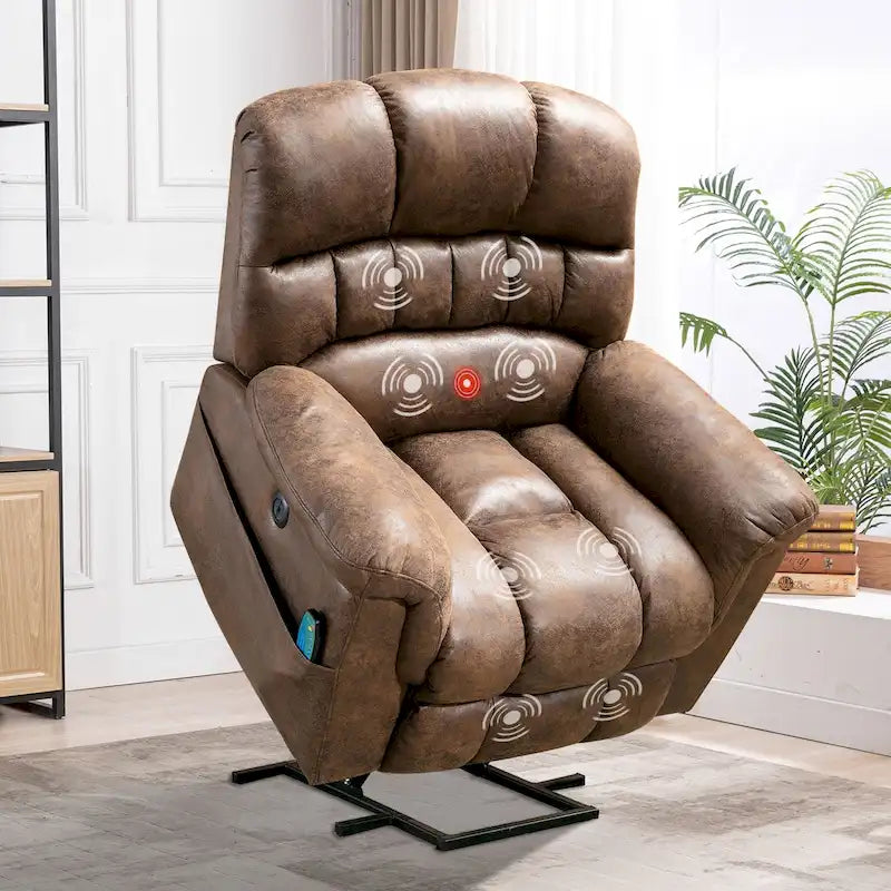 42 Zoll breiter, extragroßer Power-Lift-Sessel mit Massage und Heizung