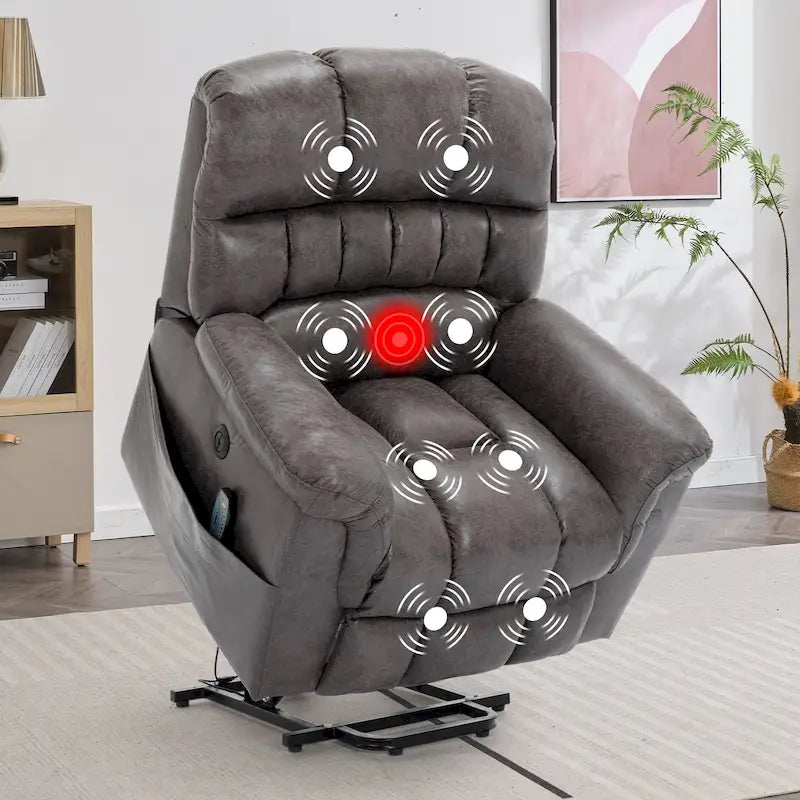 42 Zoll breiter, extragroßer Power-Lift-Sessel mit Massage und Heizung