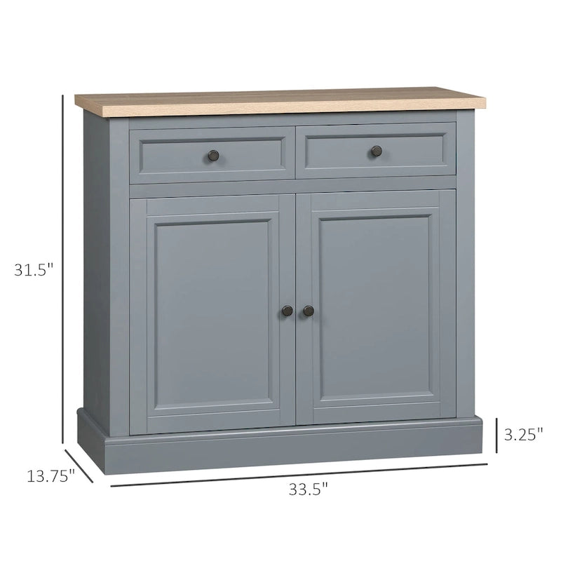 Sideboard Anrichte mit 2 Schubladen und Doppeltürenschrank