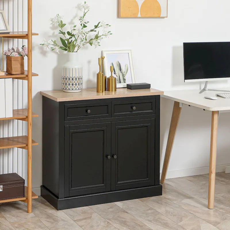 Sideboard Anrichte mit 2 Schubladen und Doppeltürenschrank