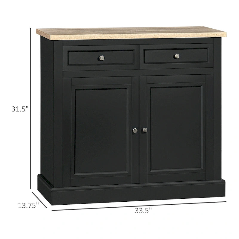 Sideboard Anrichte mit 2 Schubladen und Doppeltürenschrank