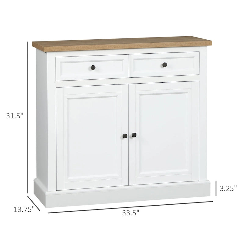 Sideboard Anrichte mit 2 Schubladen und Doppeltürenschrank