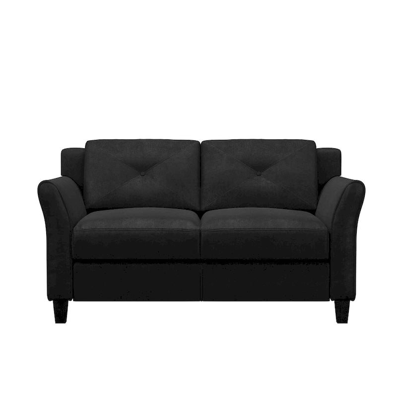 Modernes Mikrofaser-Loveseat mit getufteten Rückenkissen