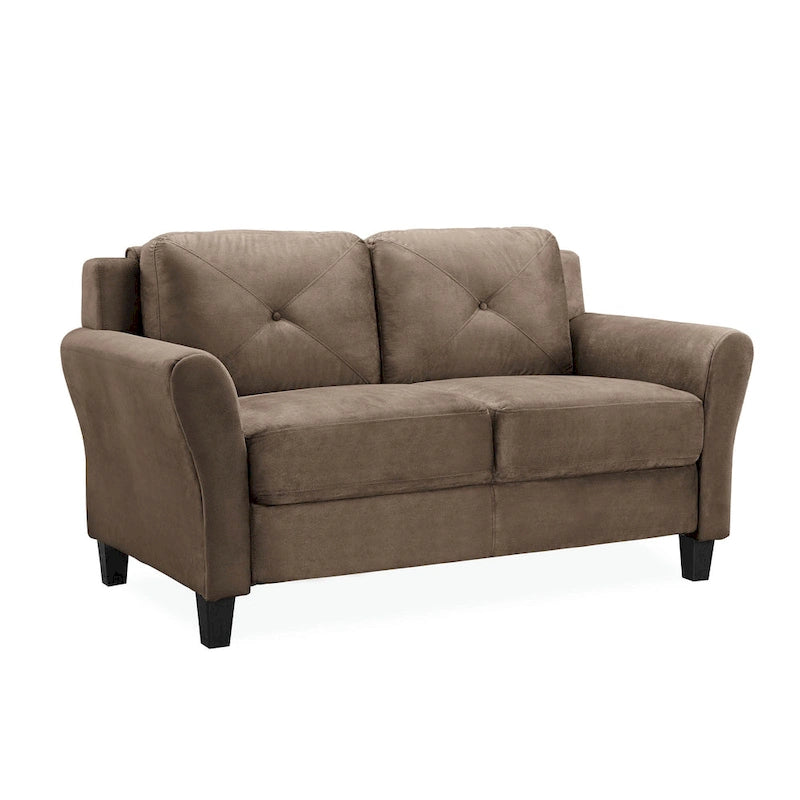Modernes Mikrofaser-Loveseat mit getufteten Rückenkissen