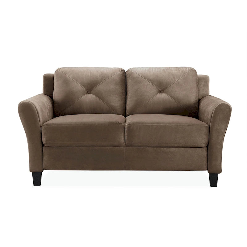 Modernes Mikrofaser-Loveseat mit getufteten Rückenkissen