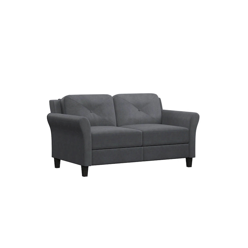 Modernes Mikrofaser-Loveseat mit getufteten Rückenkissen