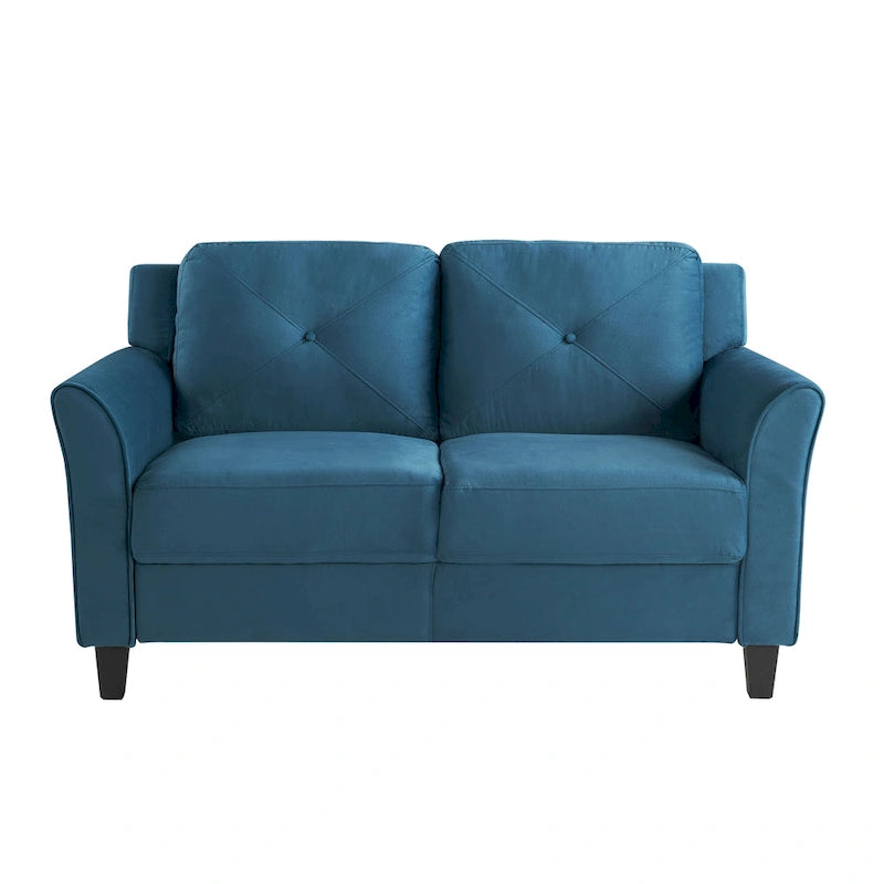 Modernes Mikrofaser-Loveseat mit getufteten Rückenkissen
