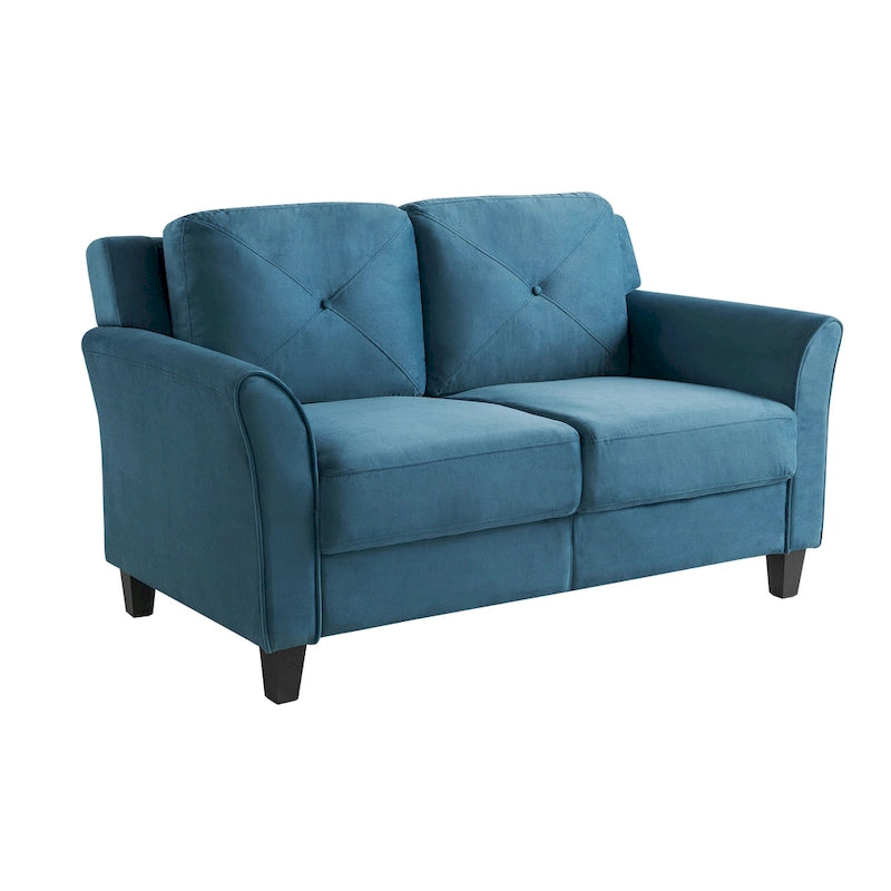 Modernes Mikrofaser-Loveseat mit getufteten Rückenkissen