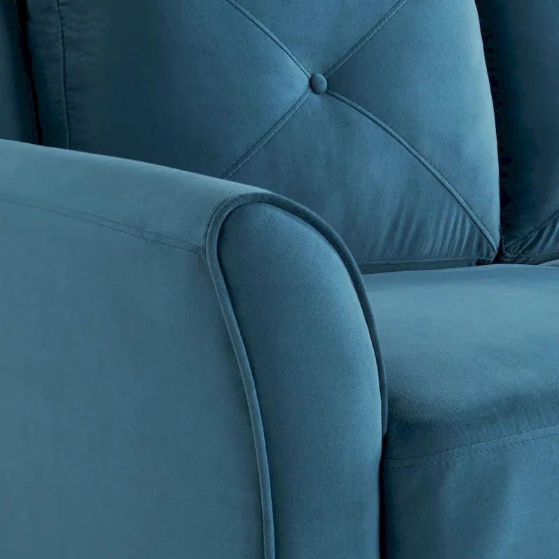Modernes Mikrofaser-Loveseat mit getufteten Rückenkissen