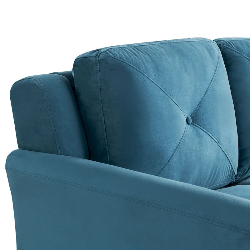 Modernes Mikrofaser-Loveseat mit getufteten Rückenkissen