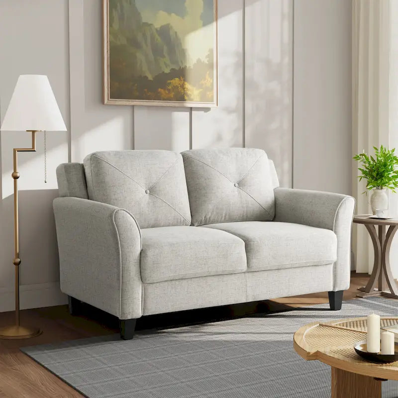 Modernes Mikrofaser-Loveseat mit getufteten Rückenkissen