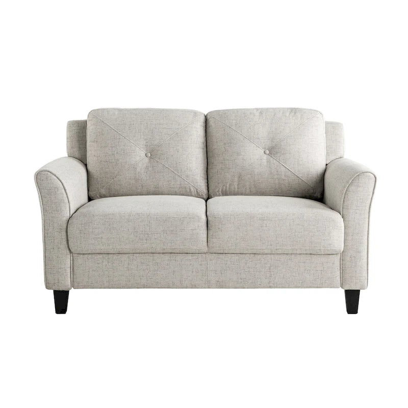 Modernes Mikrofaser-Loveseat mit getufteten Rückenkissen