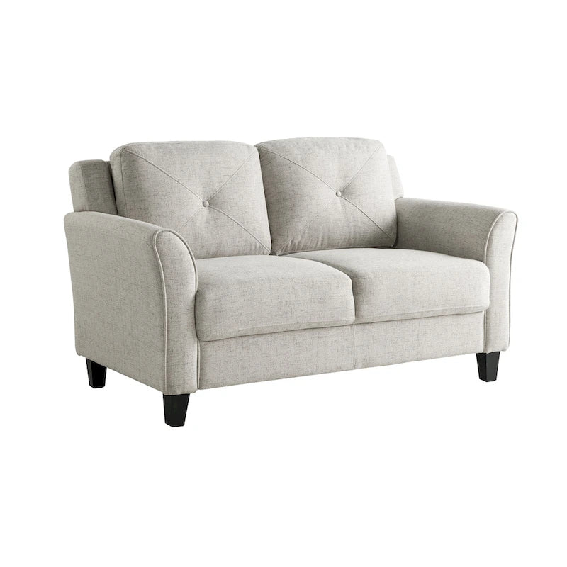 Modernes Mikrofaser-Loveseat mit getufteten Rückenkissen