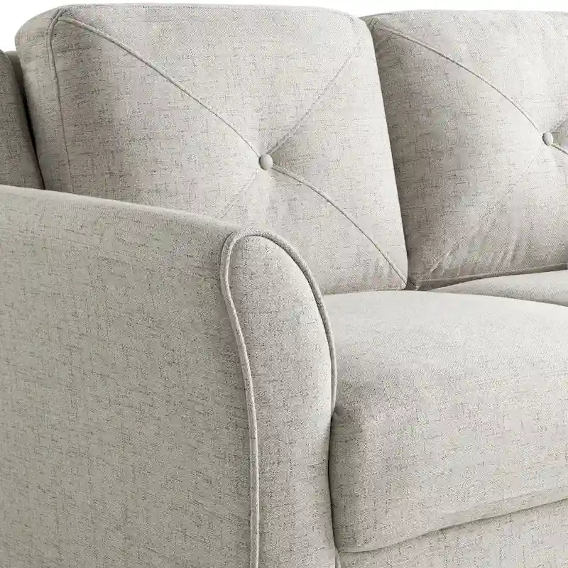 Modernes Mikrofaser-Loveseat mit getufteten Rückenkissen