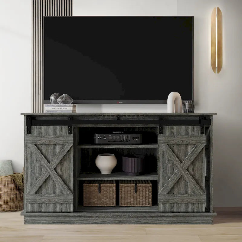 TV-Konsole im Vintage-Stil mit X-förmigem Gestell