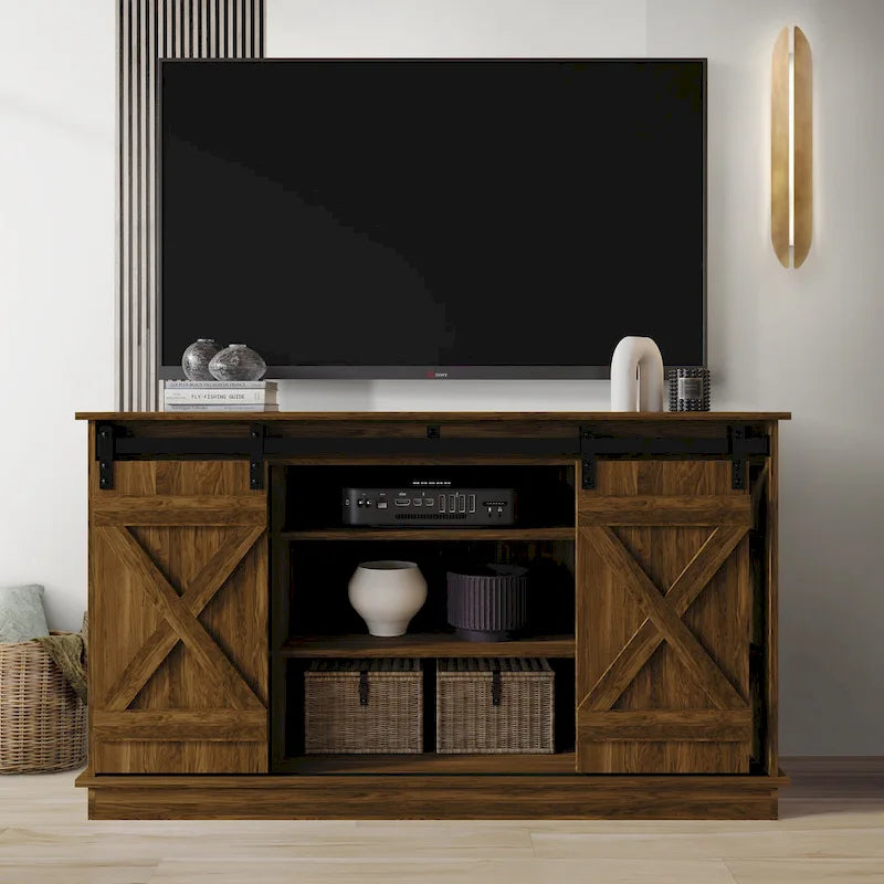 TV-Konsole im Vintage-Stil mit X-förmigem Gestell