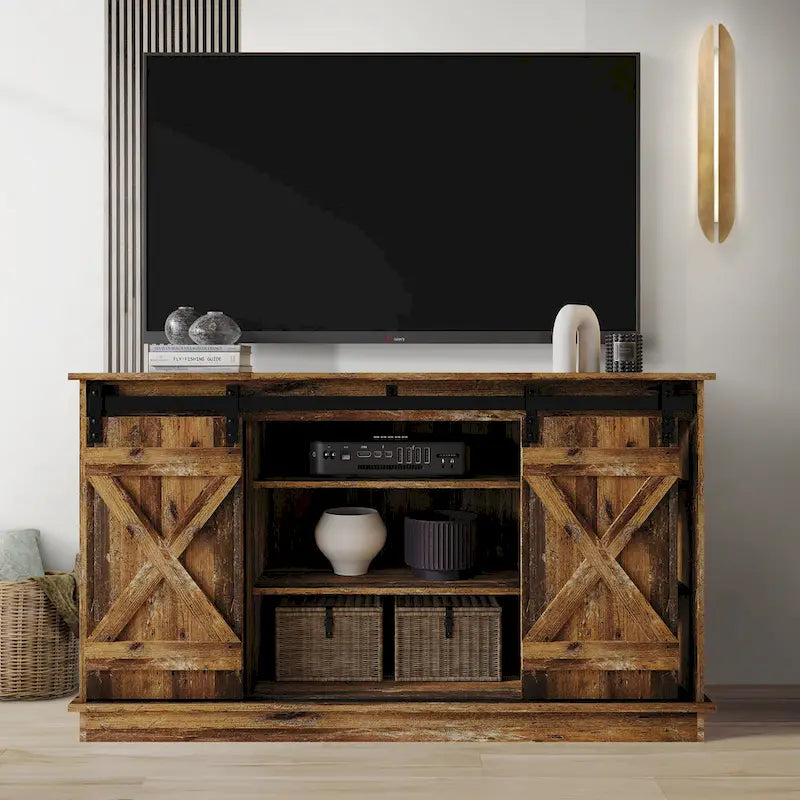 TV-Konsole im Vintage-Stil mit X-förmigem Gestell