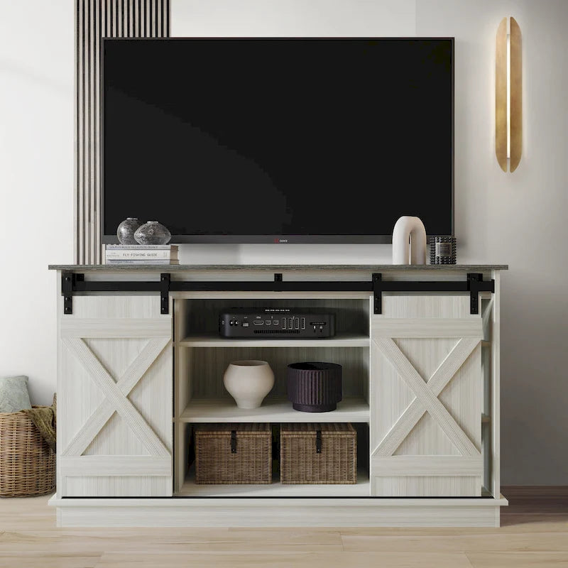 TV-Konsole im Vintage-Stil mit X-förmigem Gestell