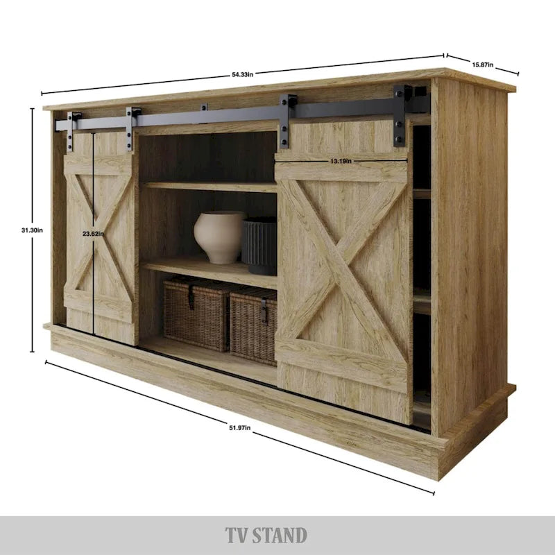 TV-Konsole im Vintage-Stil mit X-förmigem Gestell