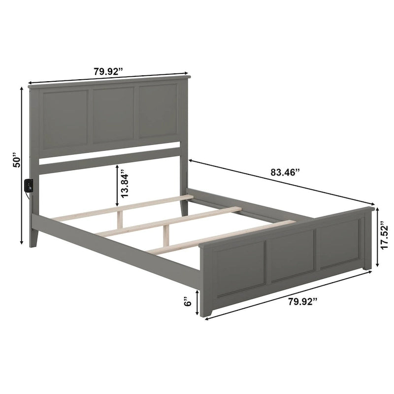 Massivholz-Fundamentbett mit passendem Fußteil