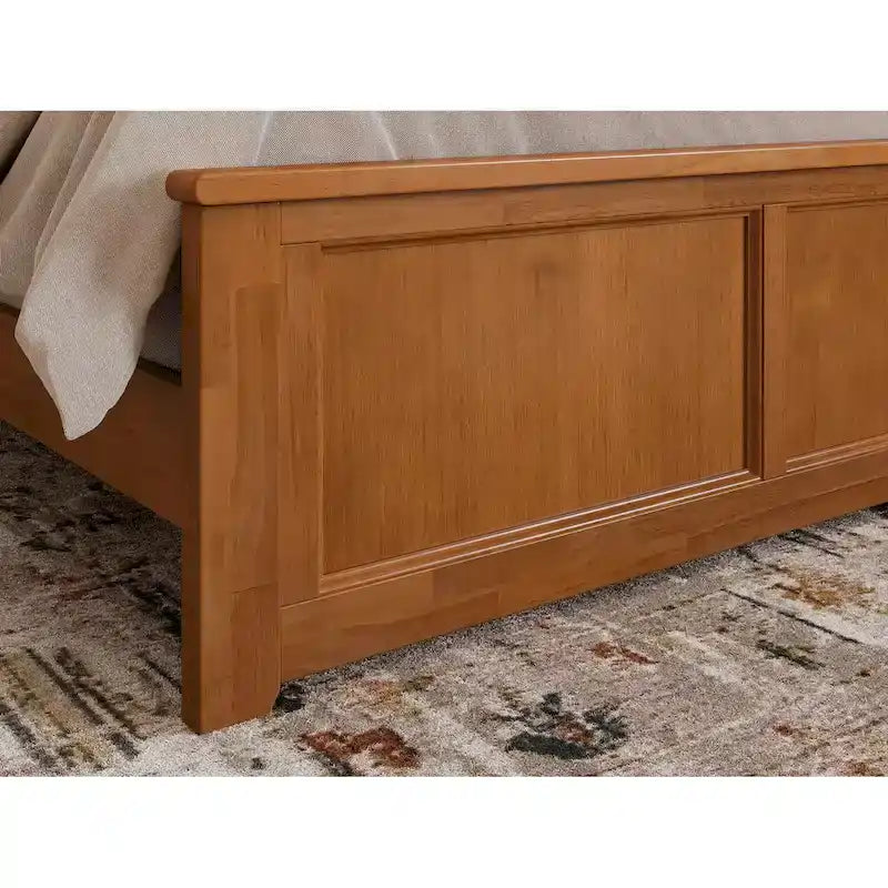 Massivholz-Fundamentbett mit passendem Fußteil