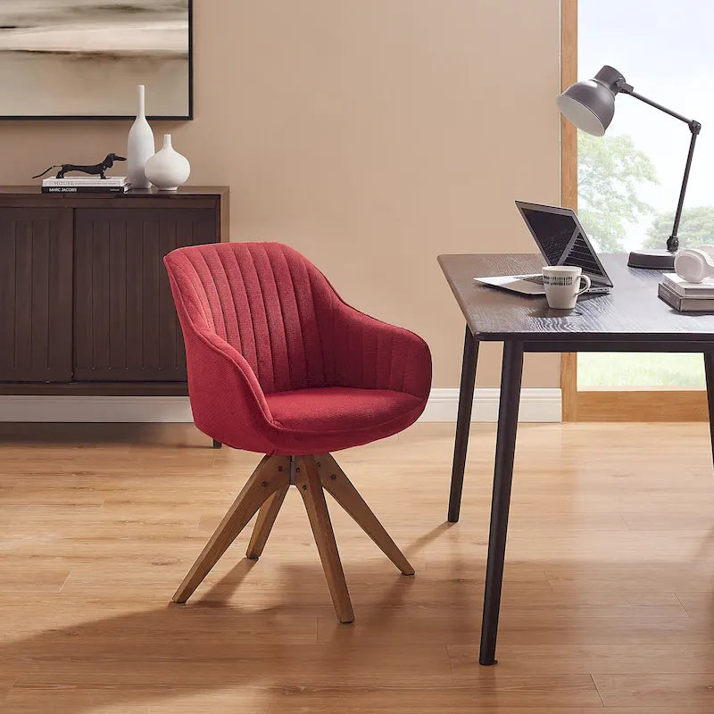 Moderner Home-Office-Drehsessel mit Holzbeinen