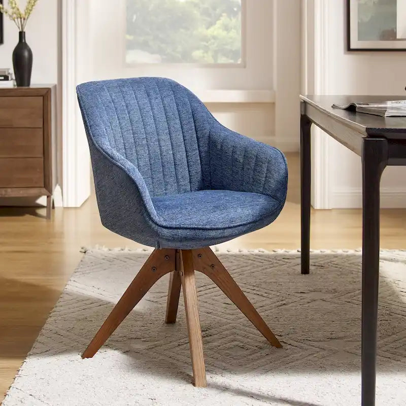 Moderner Home-Office-Drehsessel mit Holzbeinen