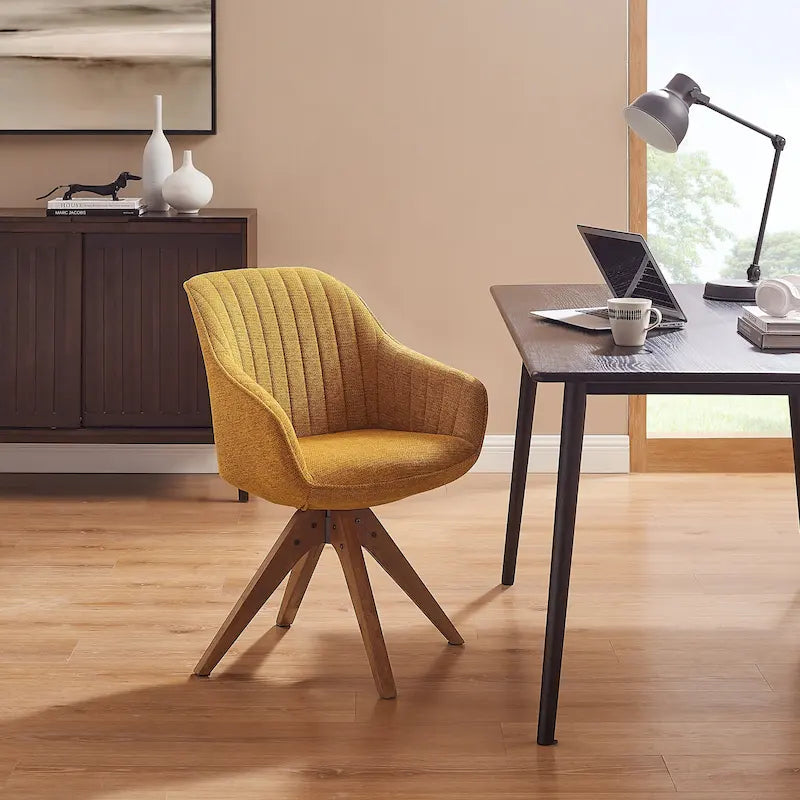 Moderner Home-Office-Drehsessel mit Holzbeinen