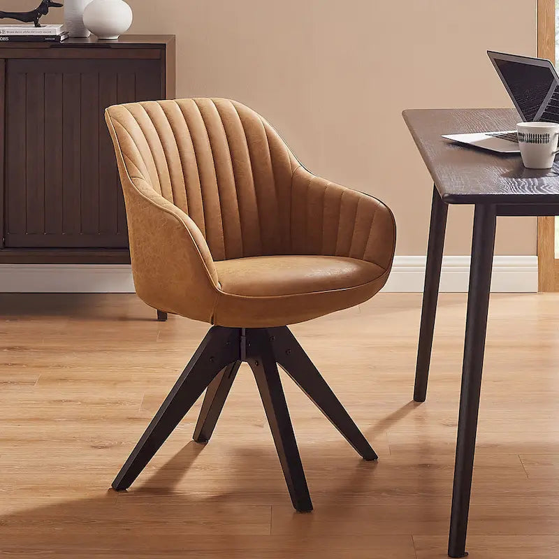 Moderner Home-Office-Drehsessel mit Holzbeinen