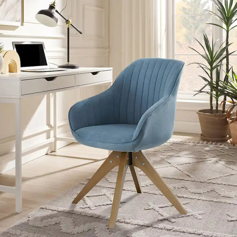 Moderner Home-Office-Drehsessel mit Holzbeinen