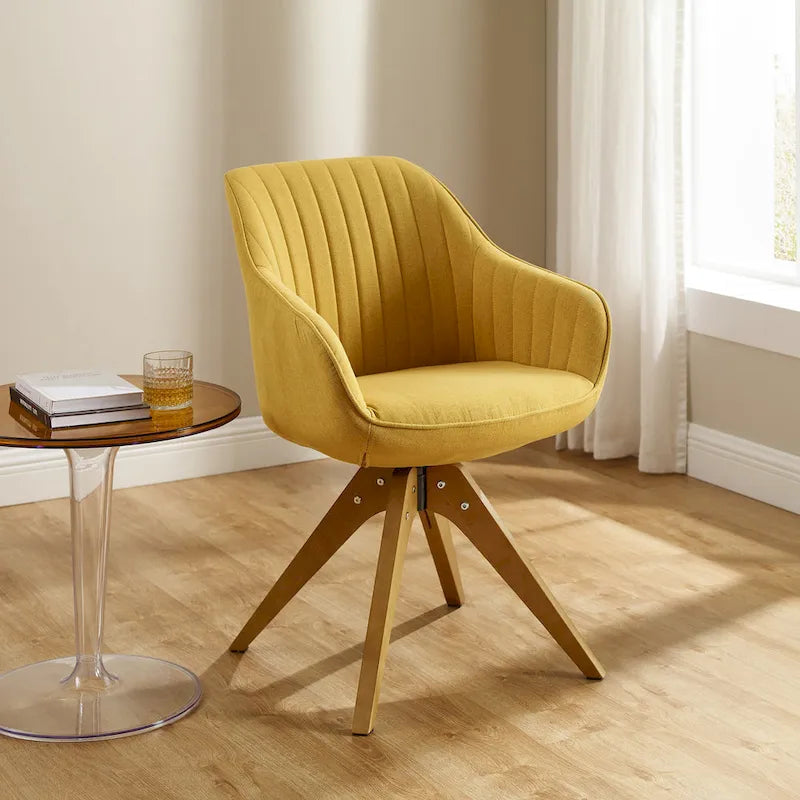 Moderner Home-Office-Drehsessel mit Holzbeinen