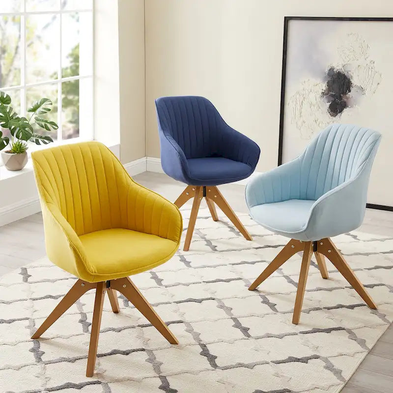 Moderner Home-Office-Drehsessel mit Holzbeinen