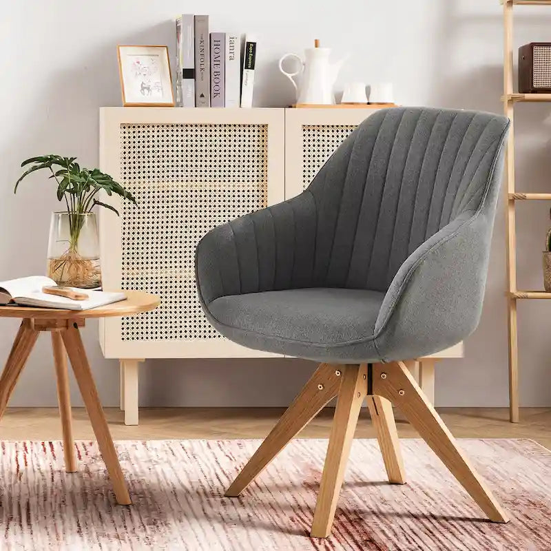 Moderner Home-Office-Drehsessel mit Holzbeinen