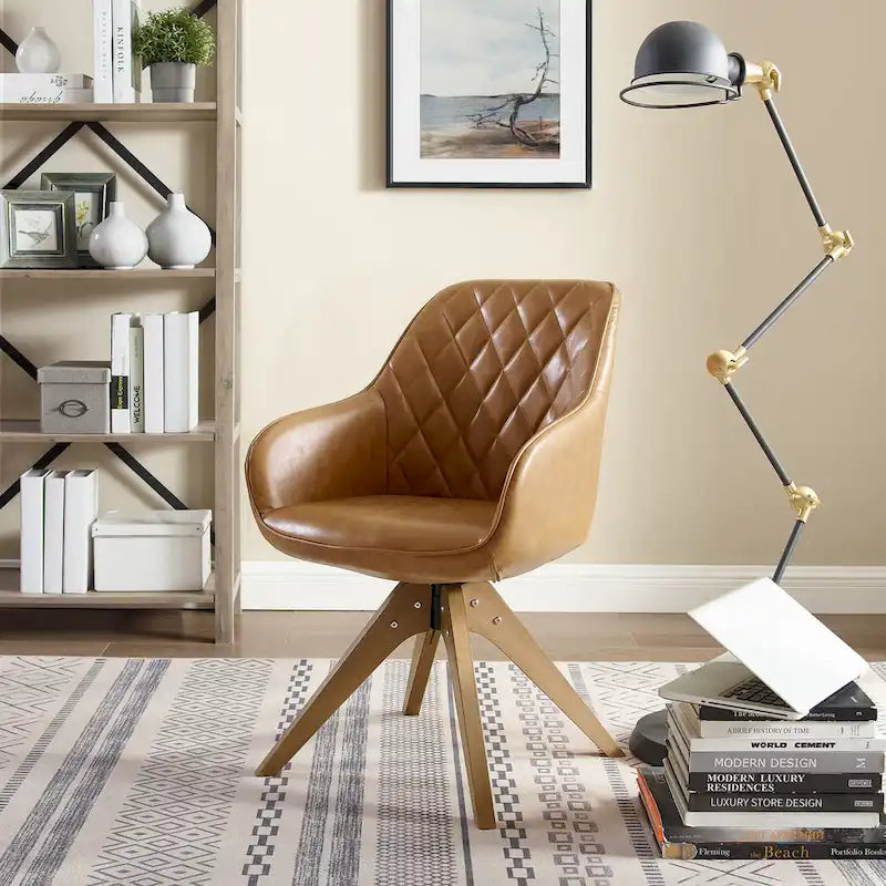 Moderner Home-Office-Drehsessel mit Holzbeinen